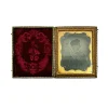 Rare Cased 6th Plate Ambrotype Musician Playing an Instrument