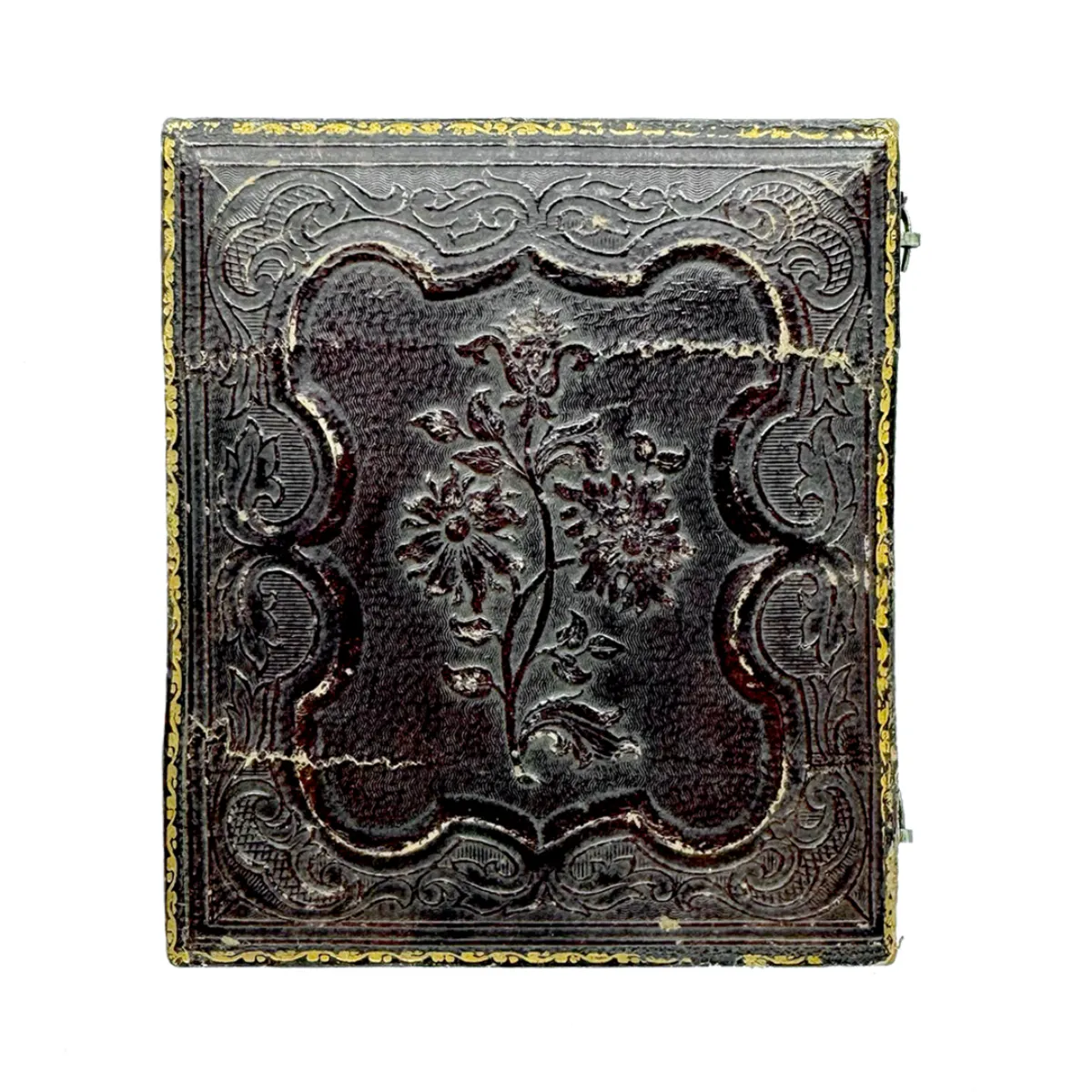 Rare Cased 6th Plate Ambrotype Musician Playing an Instrument
