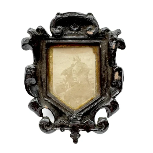 APH0321 1860s Wood and Thermoplastic Primitive Moulded Framed CDV Photograph