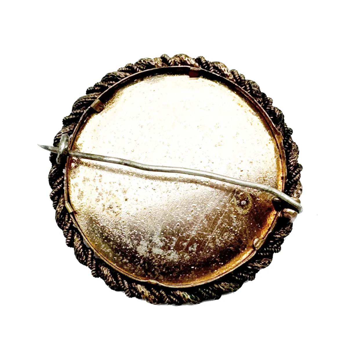 Antique Tintype Pin-Back Brooch of Baby