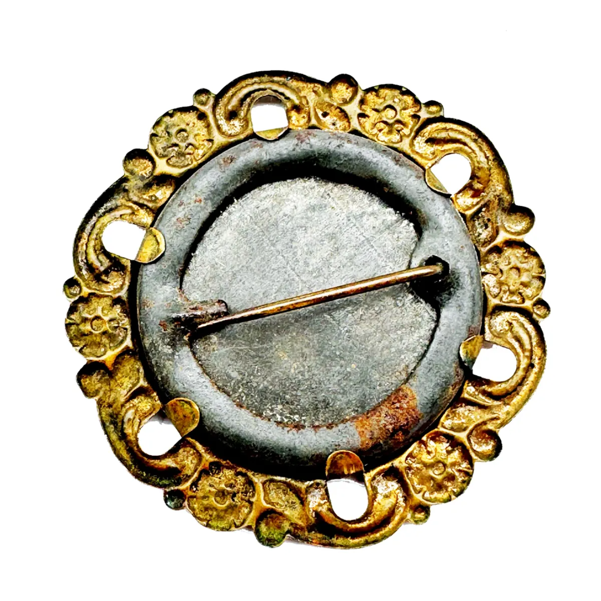 Antique Tintype Brooch Ornate Frame