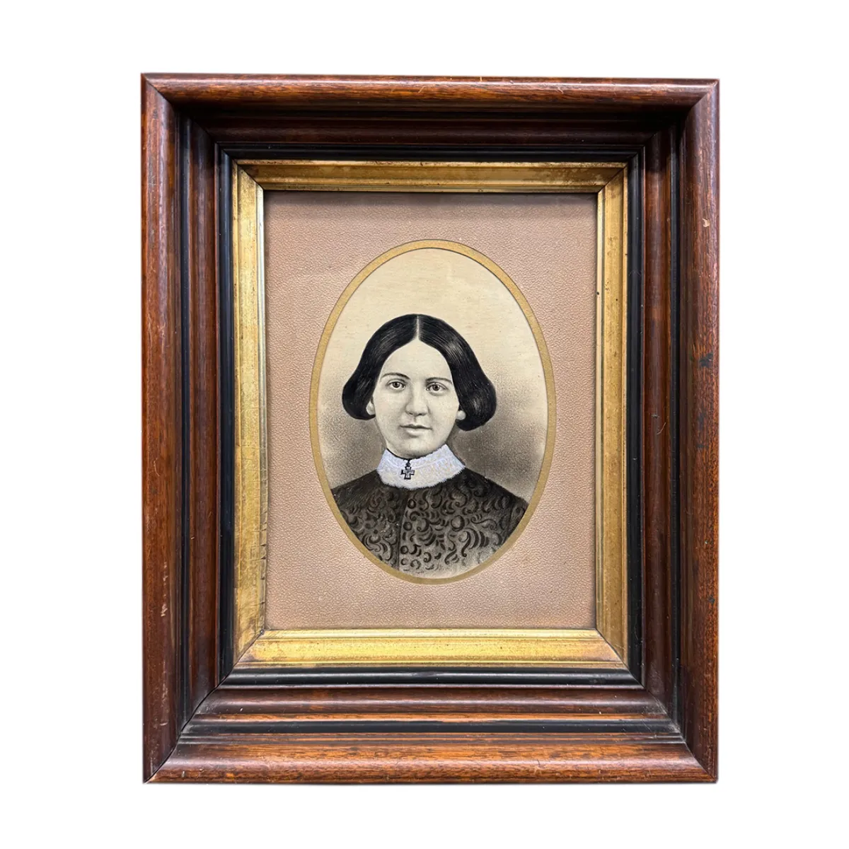 Mid 19th Century Framed Hand Coloured Photographic Portrait