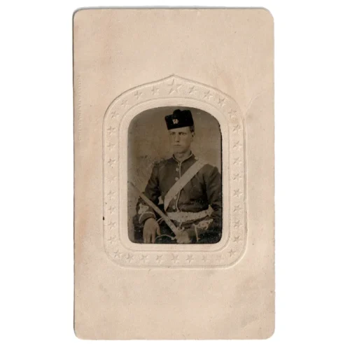 Mid 19th Century Canadian Military Melainotype Portrait