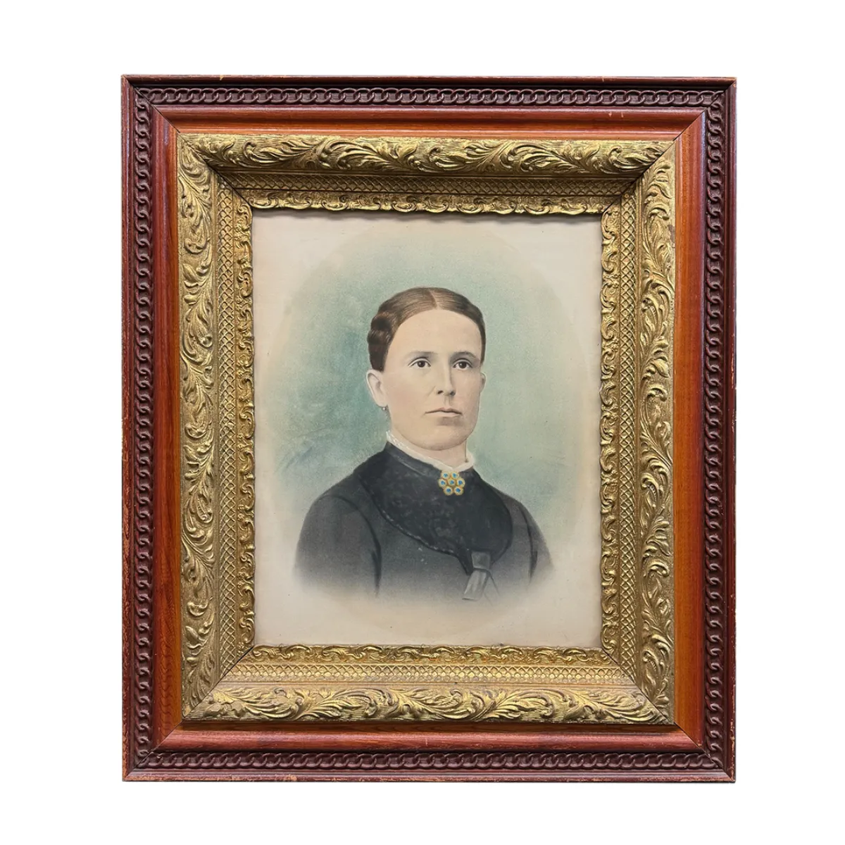 APH0591 Large Hand Coloured Photographic Portrait of a Woman.