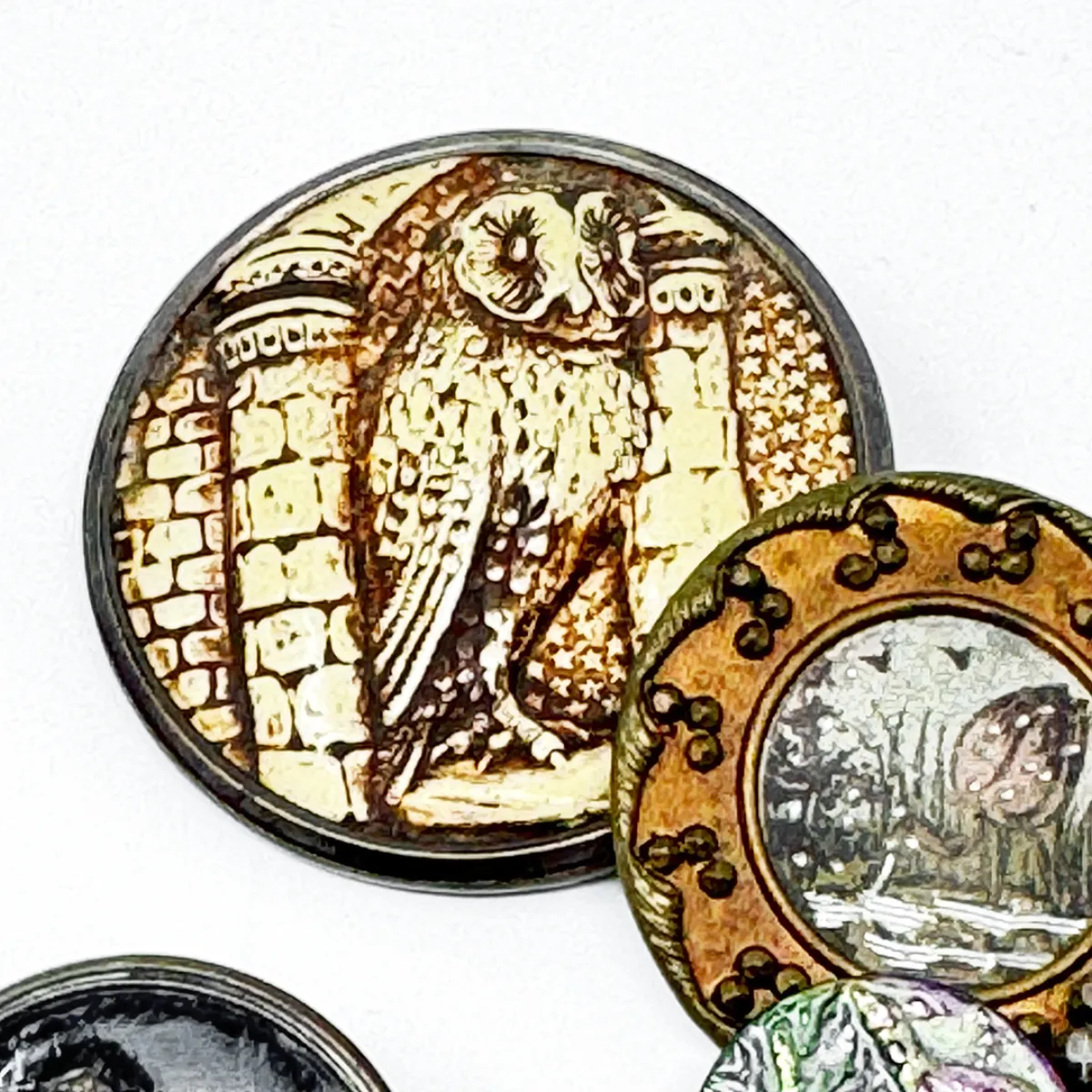Antique Button Collection Animal Themes