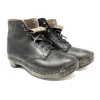 Antique Men’s Wooden Lace Up Clogs with Clog Irons