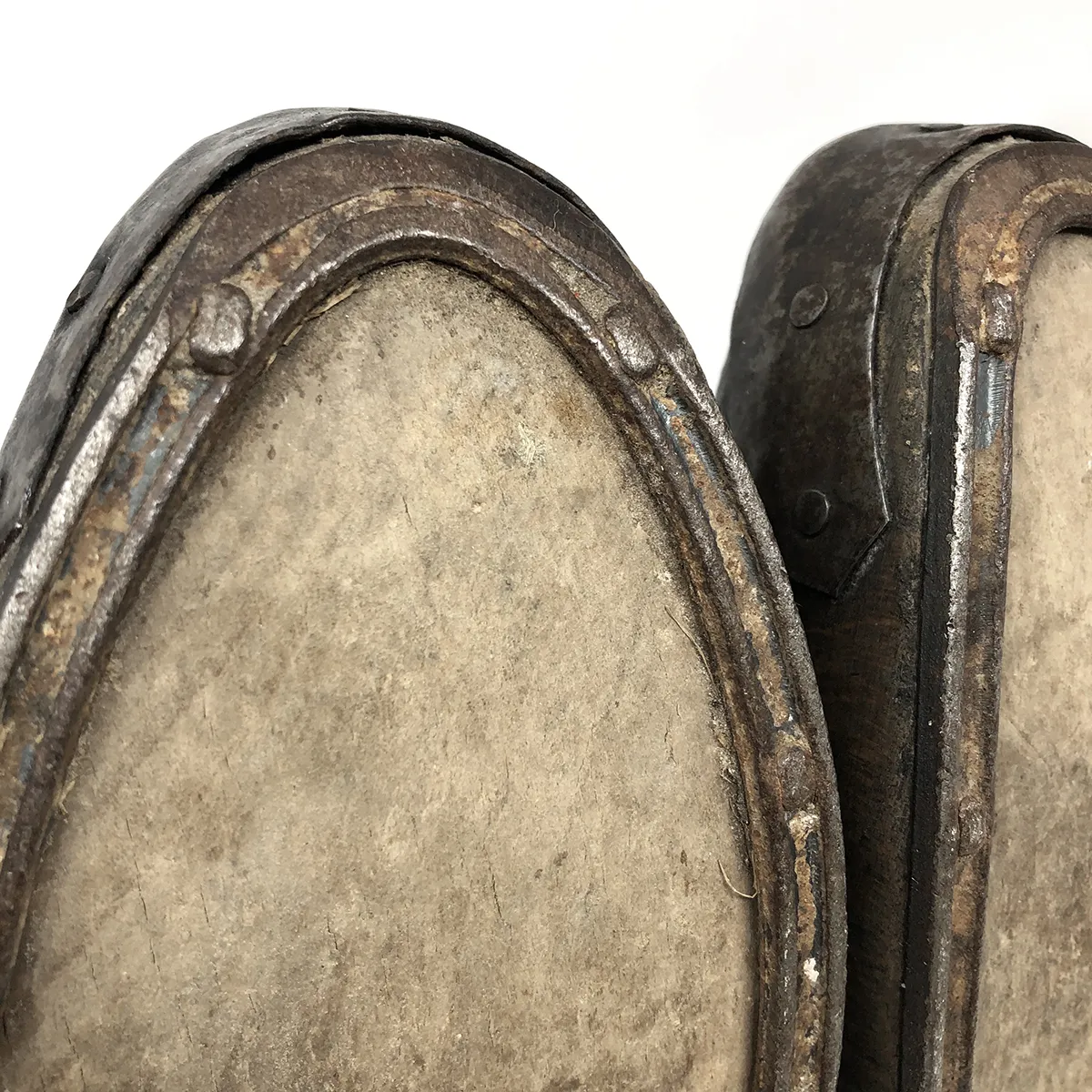 Antique Men’s Wooden Lace Up Clogs with Clog Irons