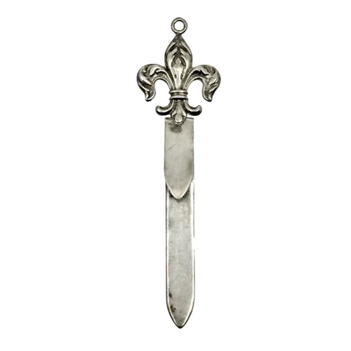 AVMC0871 Antique Marked Sterling Silver Fleur de Lis Letter Opener