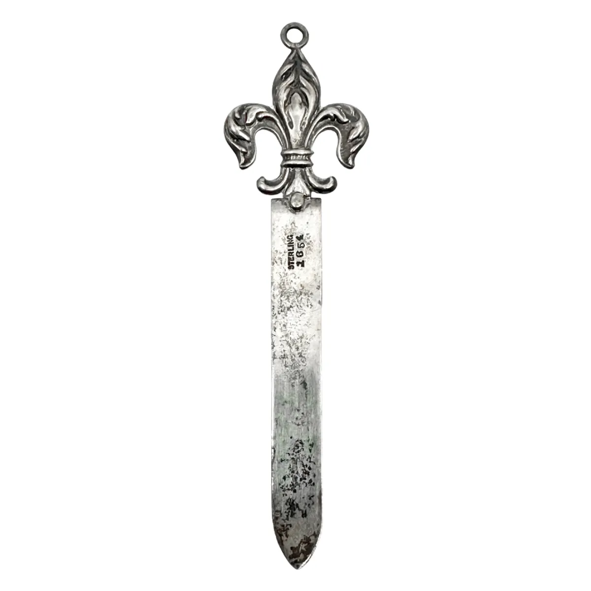 AVMC0872 Antique Marked Sterling Silver Fleur de Lis Letter Opener