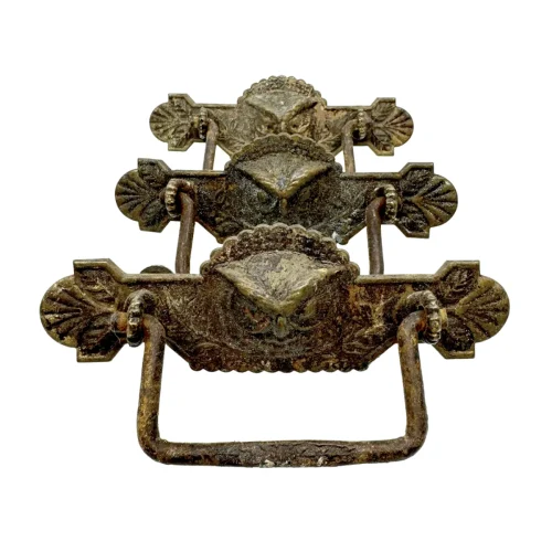 Antique Brass Owl Figural Drawer Pulls Set of Three