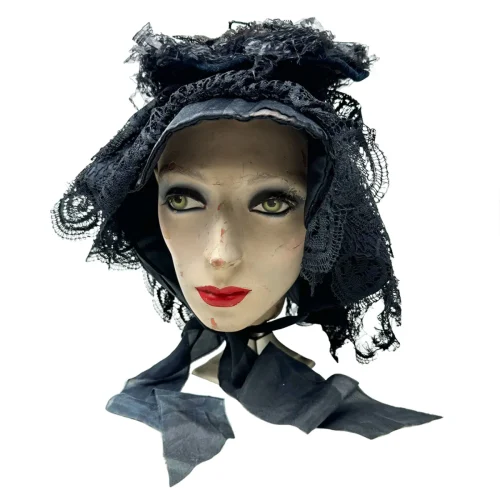 AVMC1071 Elaborate Victorian Era Mourning Bonnet
