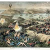 Original Kurz & Allison Chromolithograph Titled: Capture of El Caney, El Paso & Fortifications of Santiago CHARGE OF THE ROUGH RIDERS