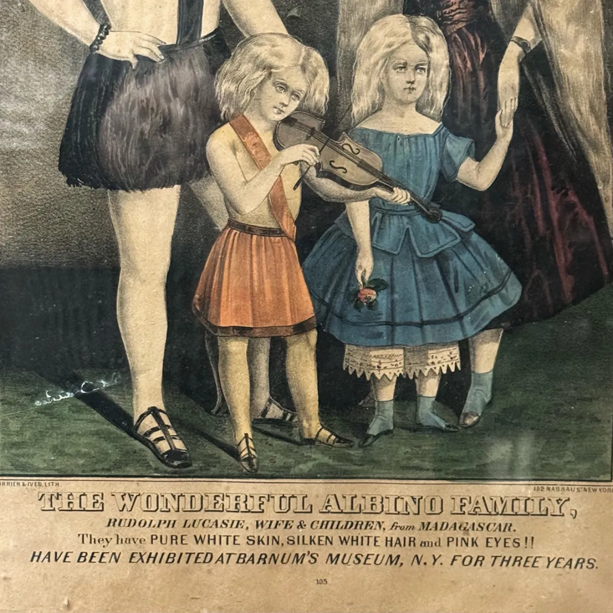 CS0012 The Lucasie Albino Family Print by Currier & Ives circa 1855-1865