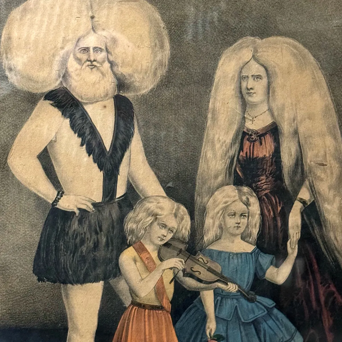 CS0013 The Lucasie Albino Family Print by Currier & Ives circa 1855-1865