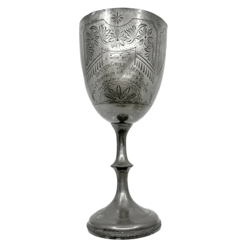 1894 Circus Equestrian Trophy Engraved Pewter Cup