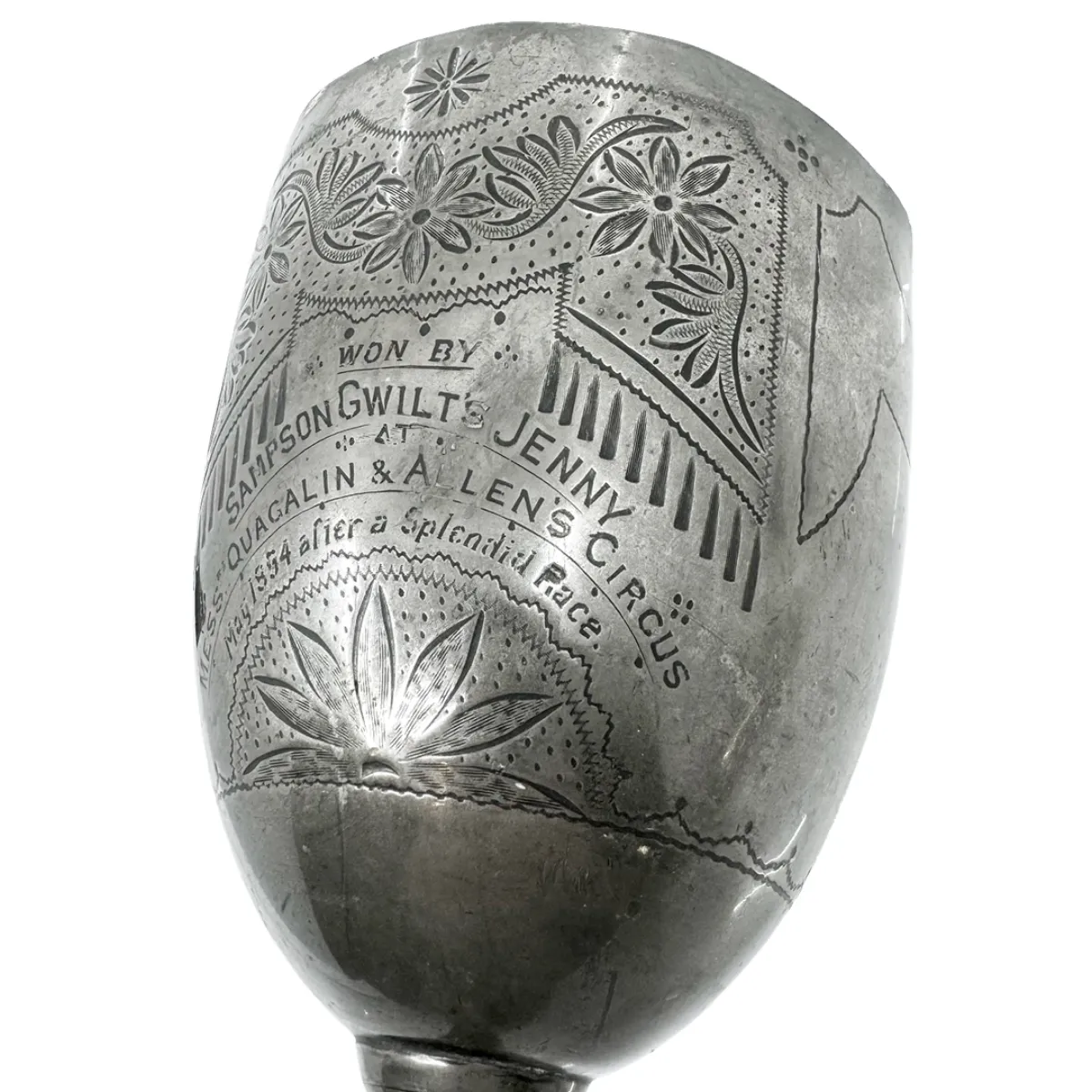 1894 Circus Equestrian Trophy Engraved Pewter Cup