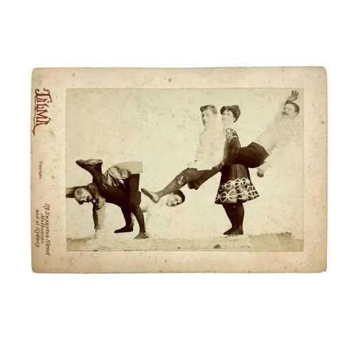 CS0131 1880s Oversized Promotional Cabinet Card Photo Circus Performers