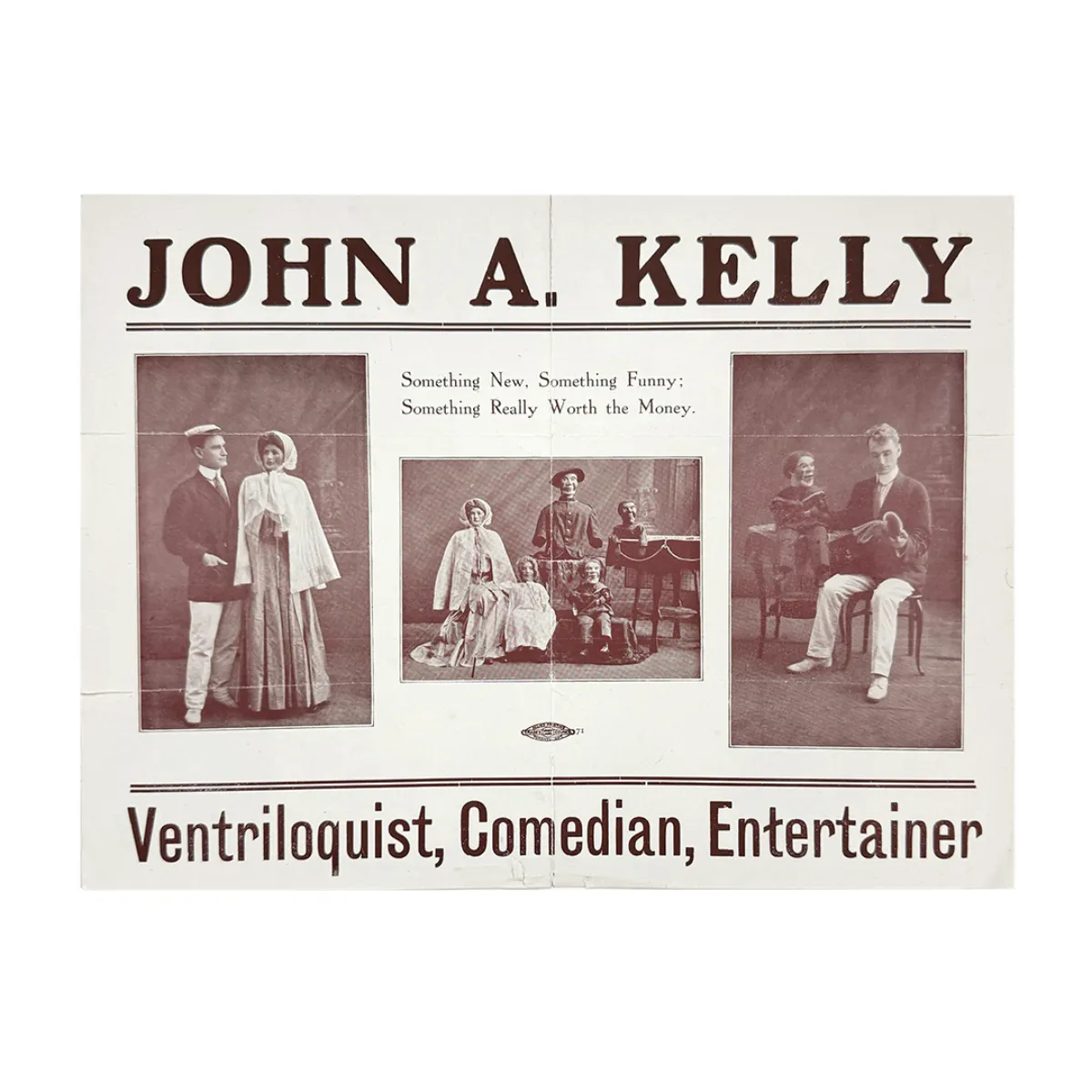 John A. Kelly Ventriloquist, Comedian, Entertainer Playbill Promotional Pamphlet
