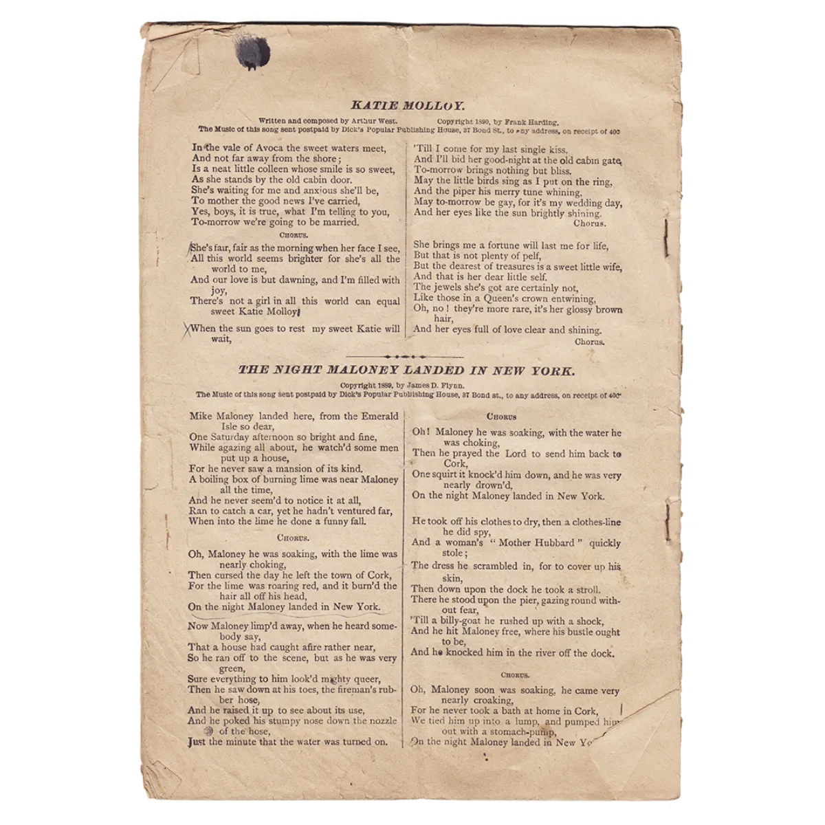 Rare 19th Century Libretto W. S. Cleveland’s ‘Minstrels Vocal Gems Songbook’