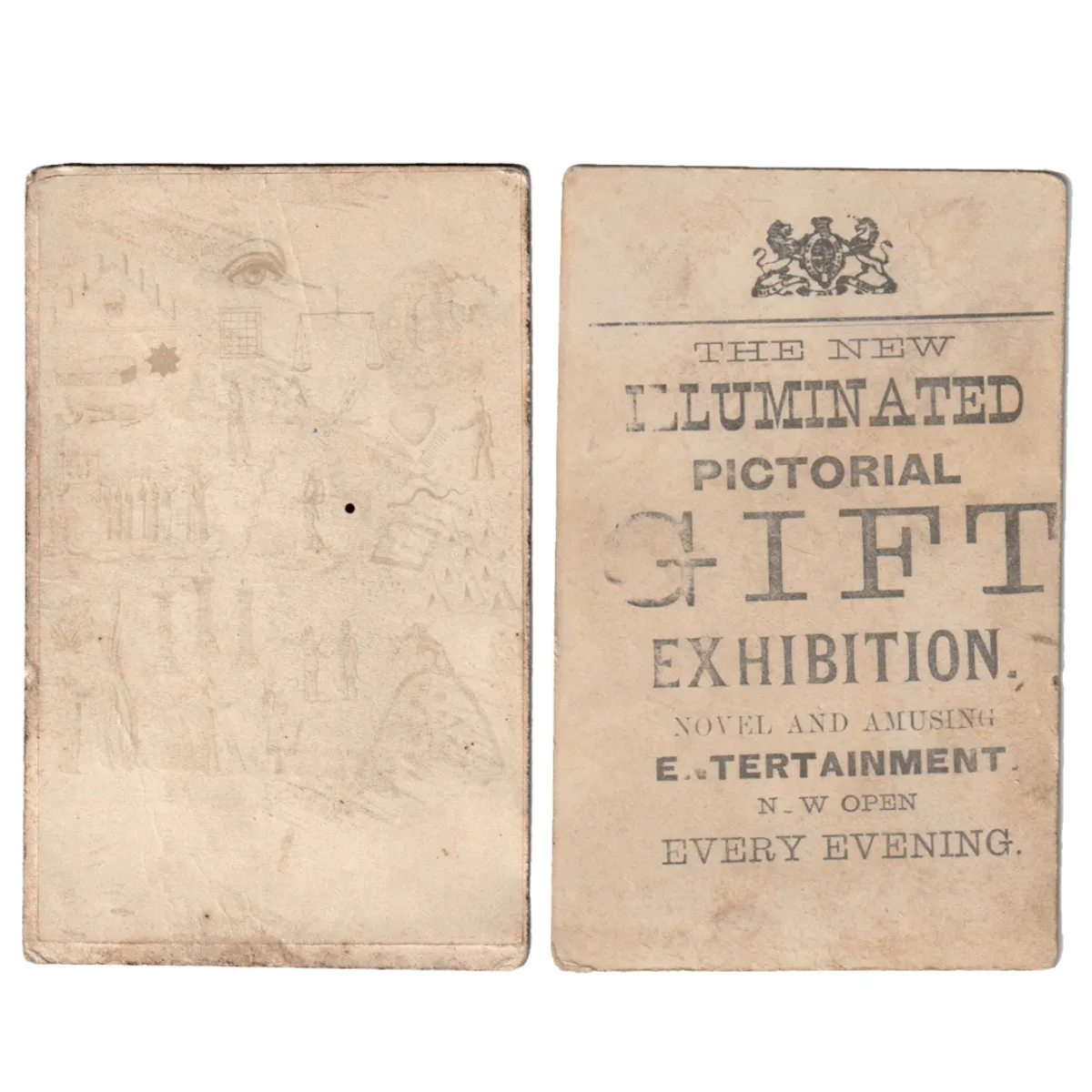 Antique CDV Advertisement Mysterious Illuminated Exhibition