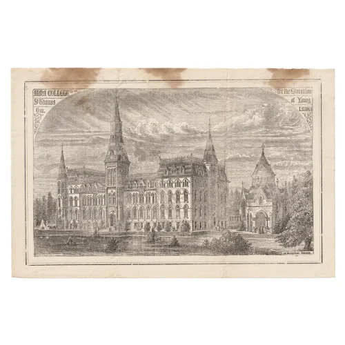 1881 Illustrated Broadside Alma Women’s College St. Thomas Ontario