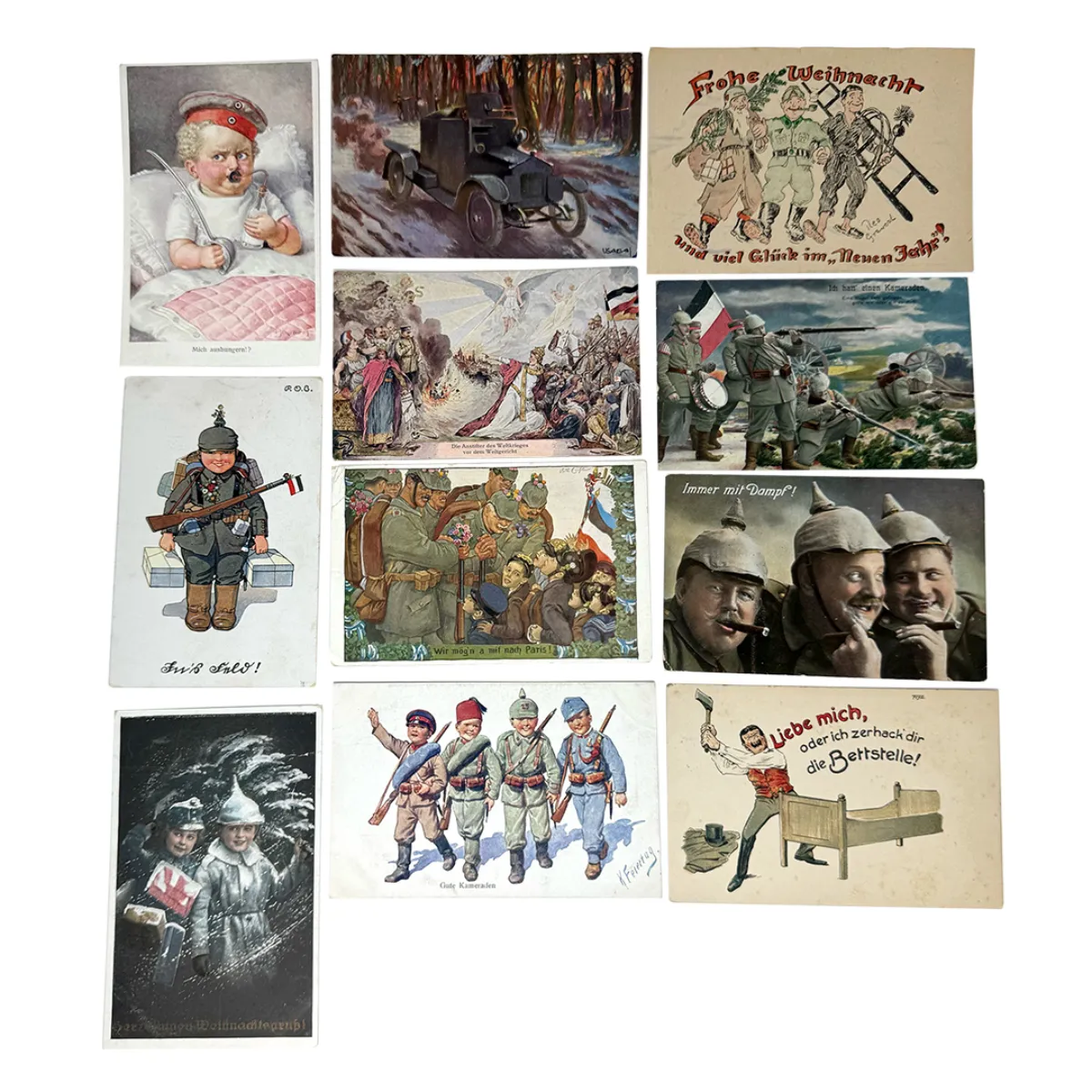 Collection of WW1 German Military Patriotic Post Cards