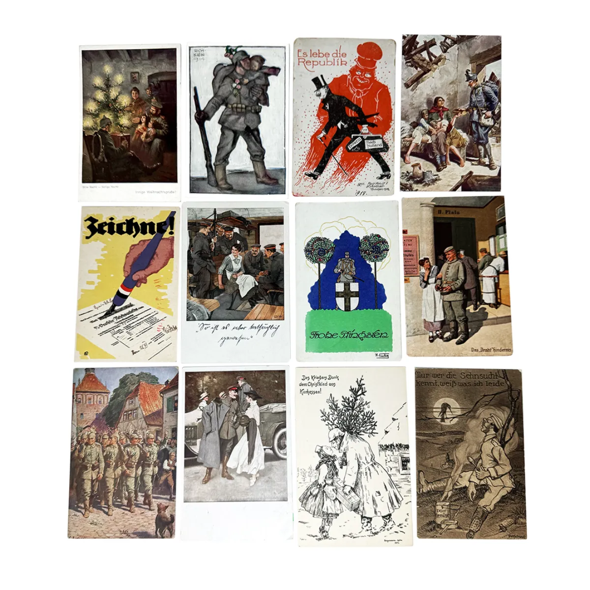 Collection of WW1 German Military Patriotic Post Cards