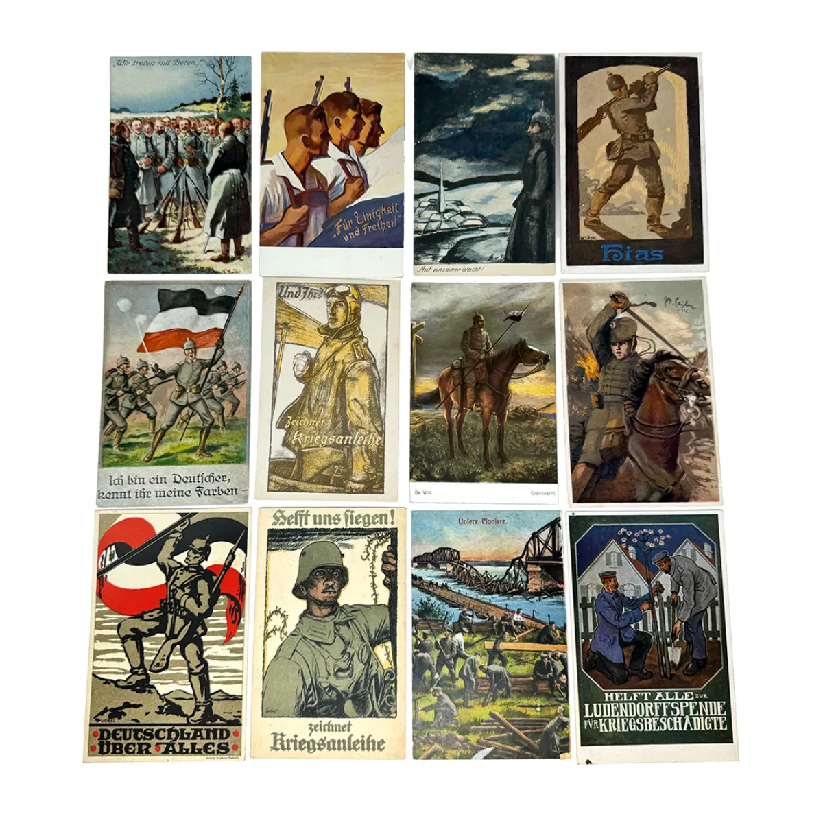 Collection of WW1 German Military Patriotic Post Cards