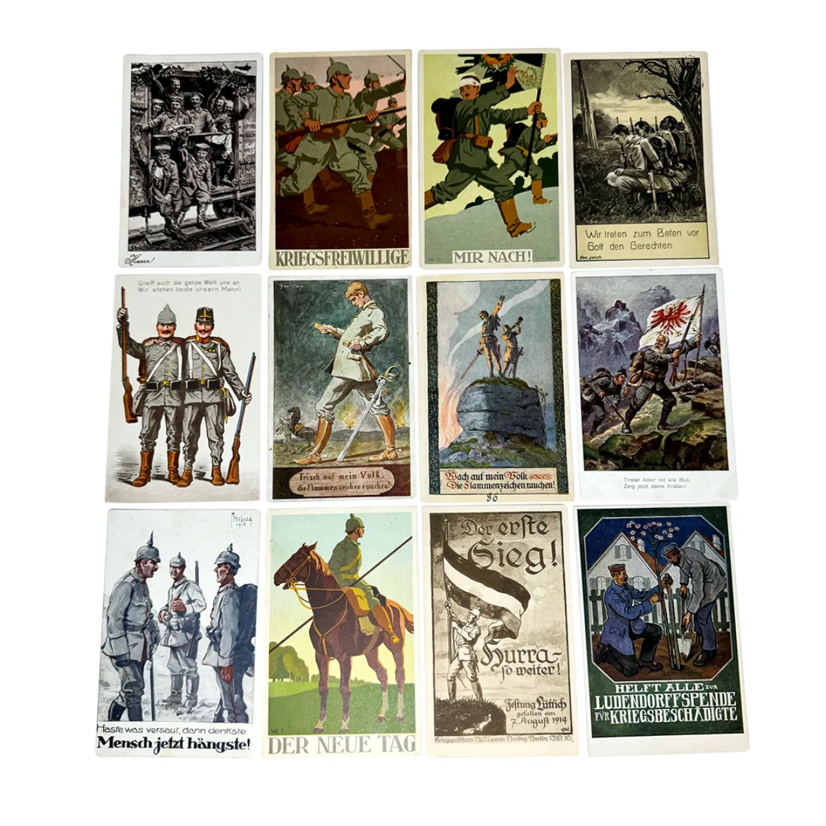 Collection of WW1 German Military Patriotic Post Cards