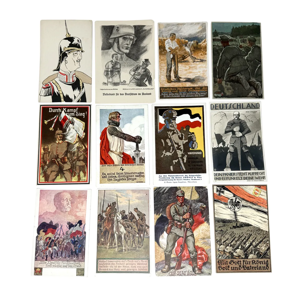 Collection of WW1 German Military Patriotic Post Cards