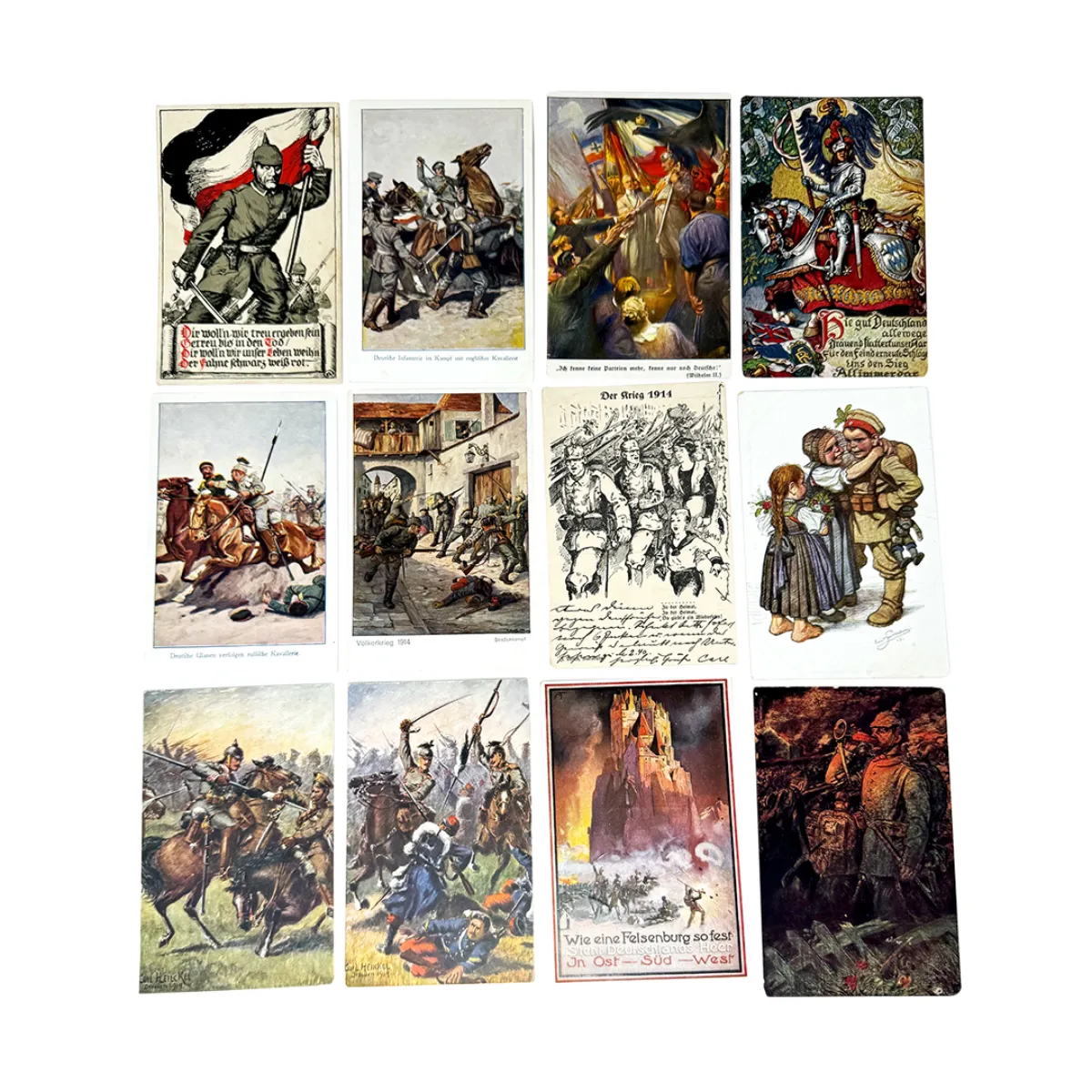 Collection of WW1 German Military Patriotic Post Cards