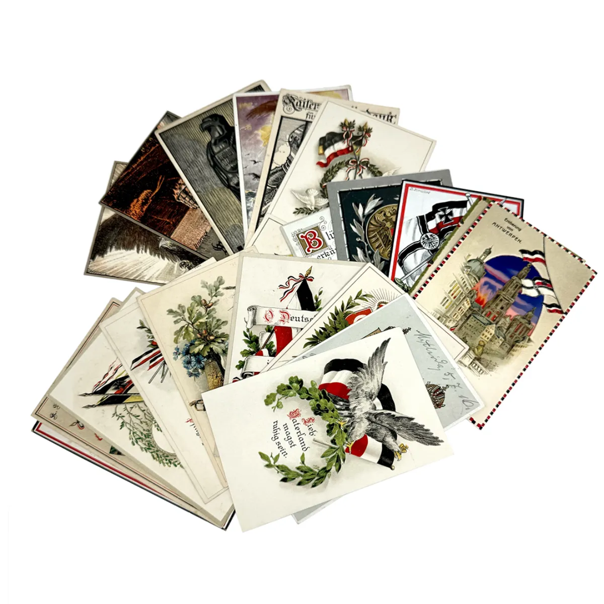Collection of WW1 German Military Patriotic Post Cards