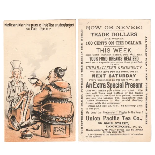 Racially Charged Merchant Trade Card Union Pacific Tea Co.
