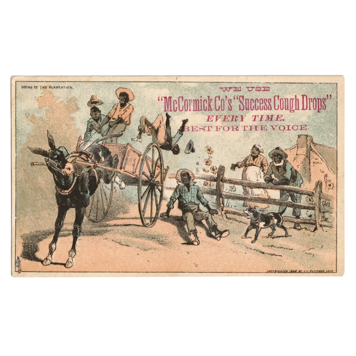 Black Americana Merchant Trade Card Advertising McCormick Co’s Success Cough Drops
