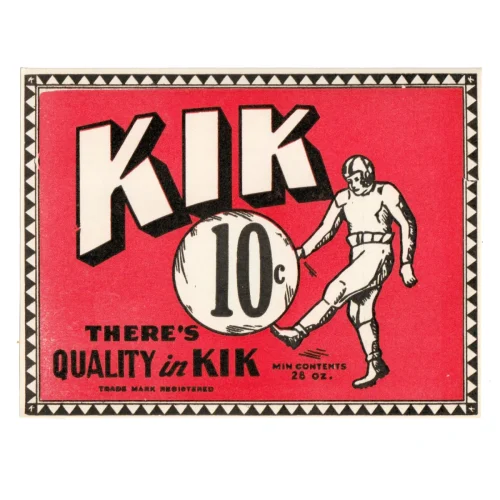 Vintage KIK 10 Cents Soda Label