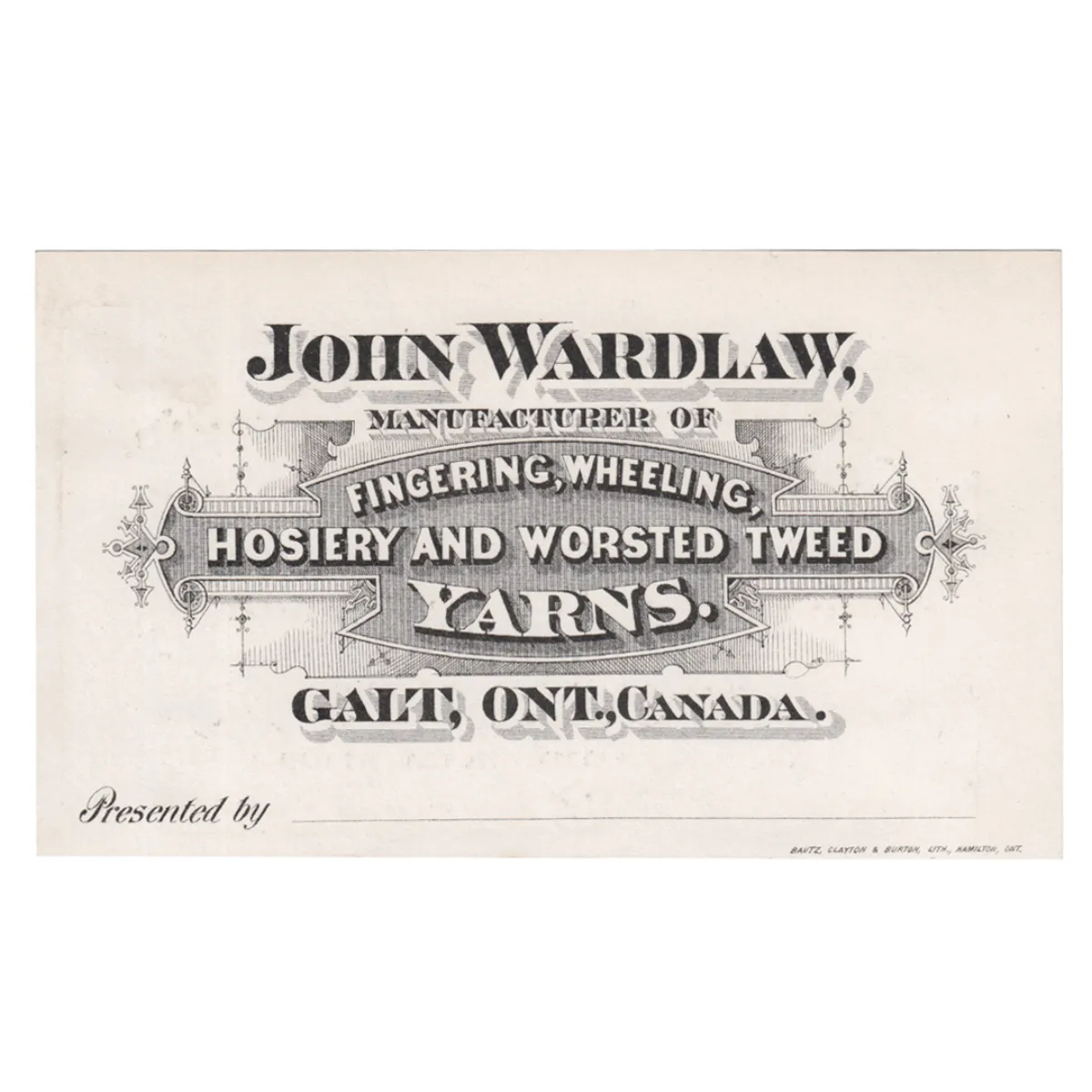 19th Century Galt Merchant Oversized Business Card Yarns