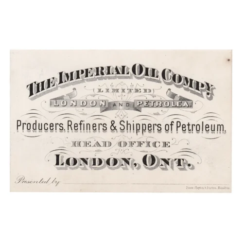 19th Century Imperial Oil Co. London Ontario Merchant Business Card
