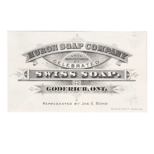 19th Century Huron Soap Company Merchant Advertising Business Card Goderich Ontario