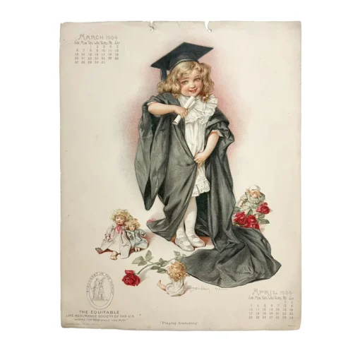 March 1904 Maud Humphrey Illustrated Calendar Page