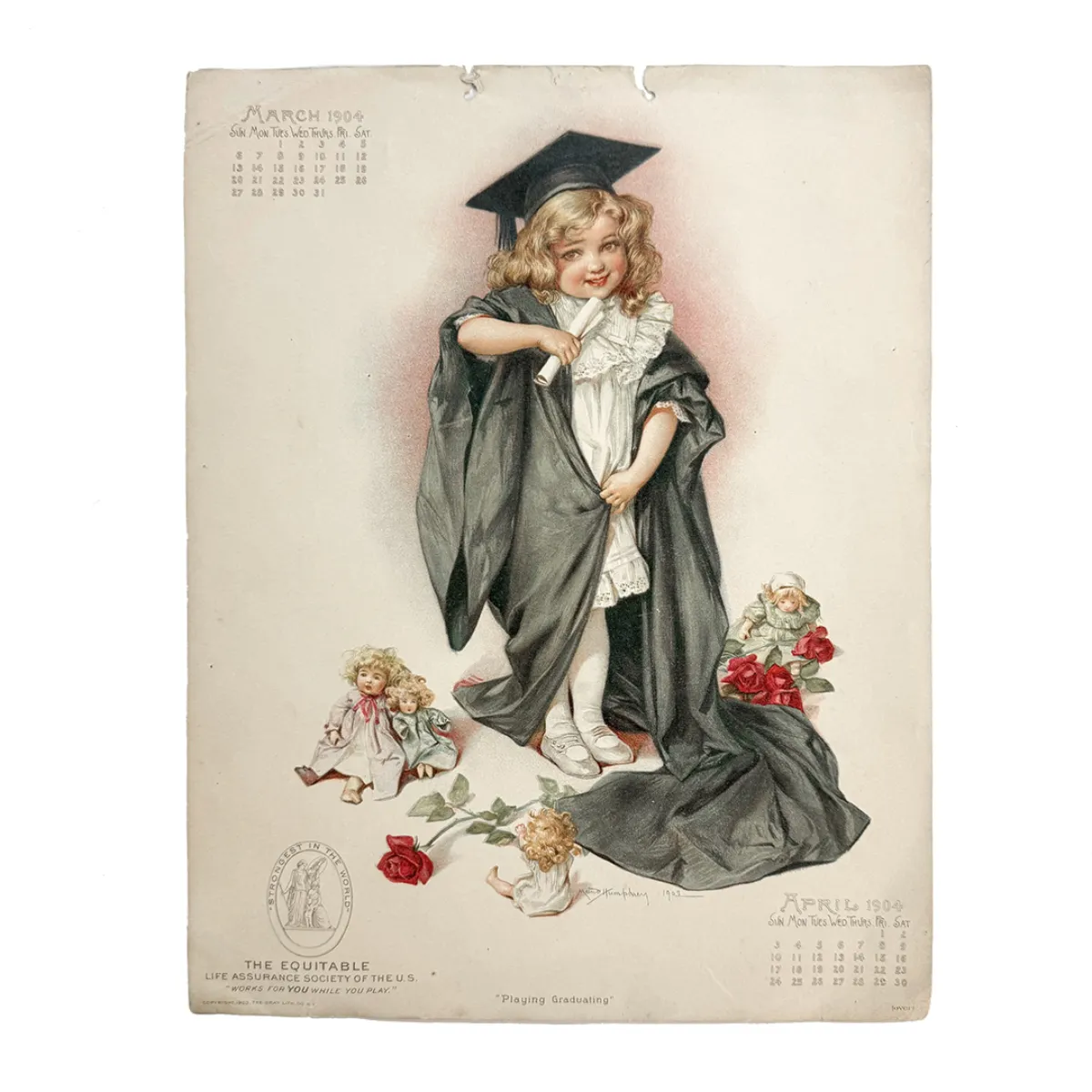 March 1904 Maud Humphrey Illustrated Calendar Page