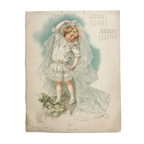 July 1904 Maud Humphrey Illustrated Calendar Page