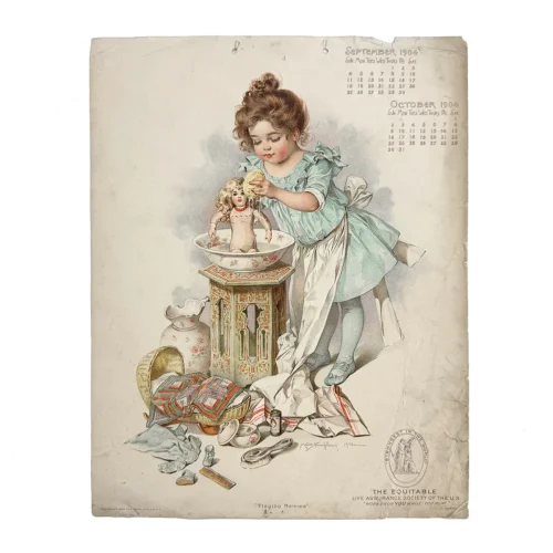 September 1904 Maud Humphrey Illustrated Calendar Page