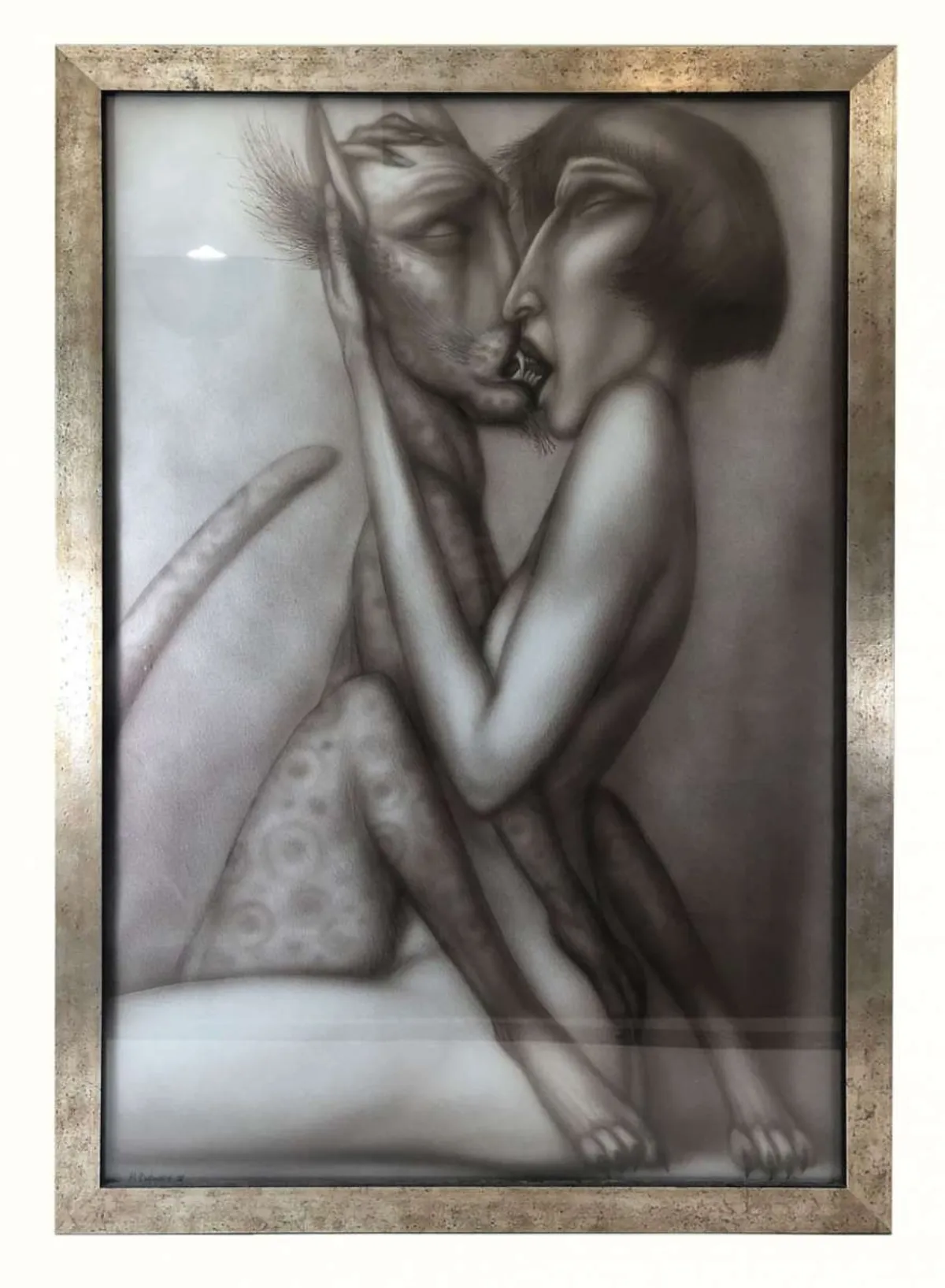 Macabre Erotica Original Signed Airbrush Framed Art