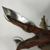 Original metal and wood sculpture monster fish