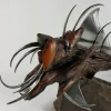 Original metal and wood sculpture monster fish