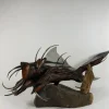 Original metal and wood sculpture monster fish