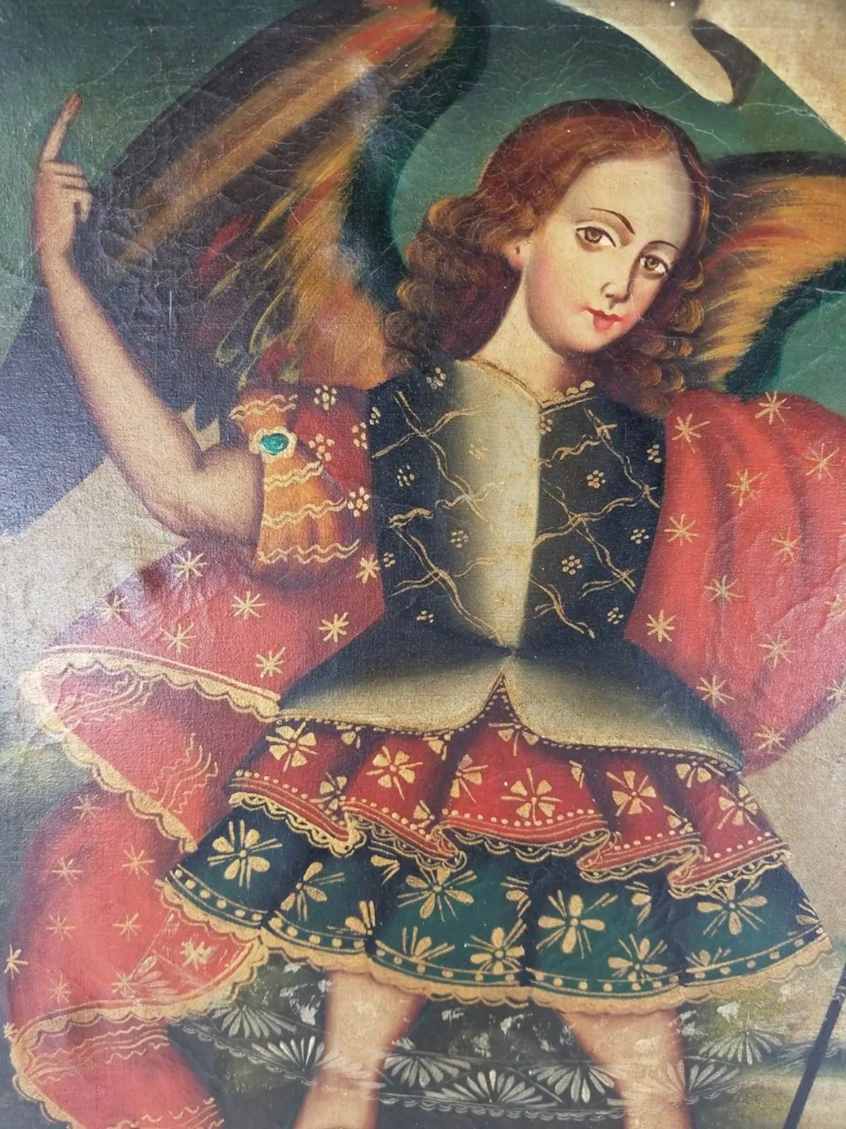 19th Century Original Oil On Canvas Michael Archangel