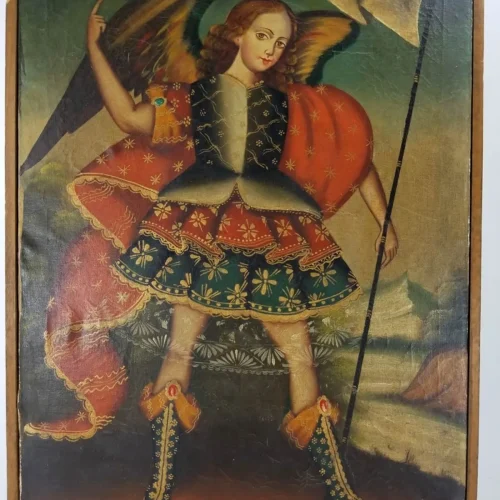 19th Century Original Oil On Canvas Michael Archangel