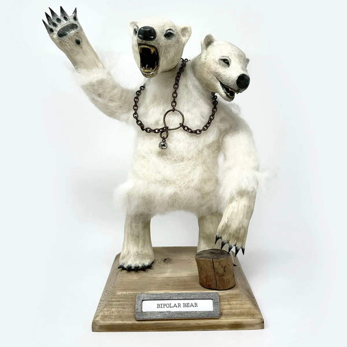 Bipolar Bear Mixed Media Sculpture by Shauna Johnson