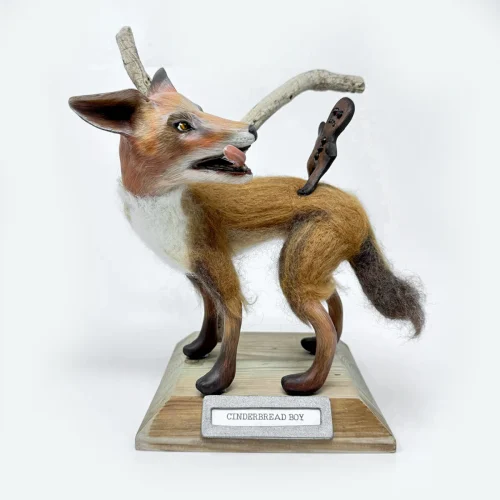 Cinderbread Boy Mixed Media Sculpture Shauna Johnson